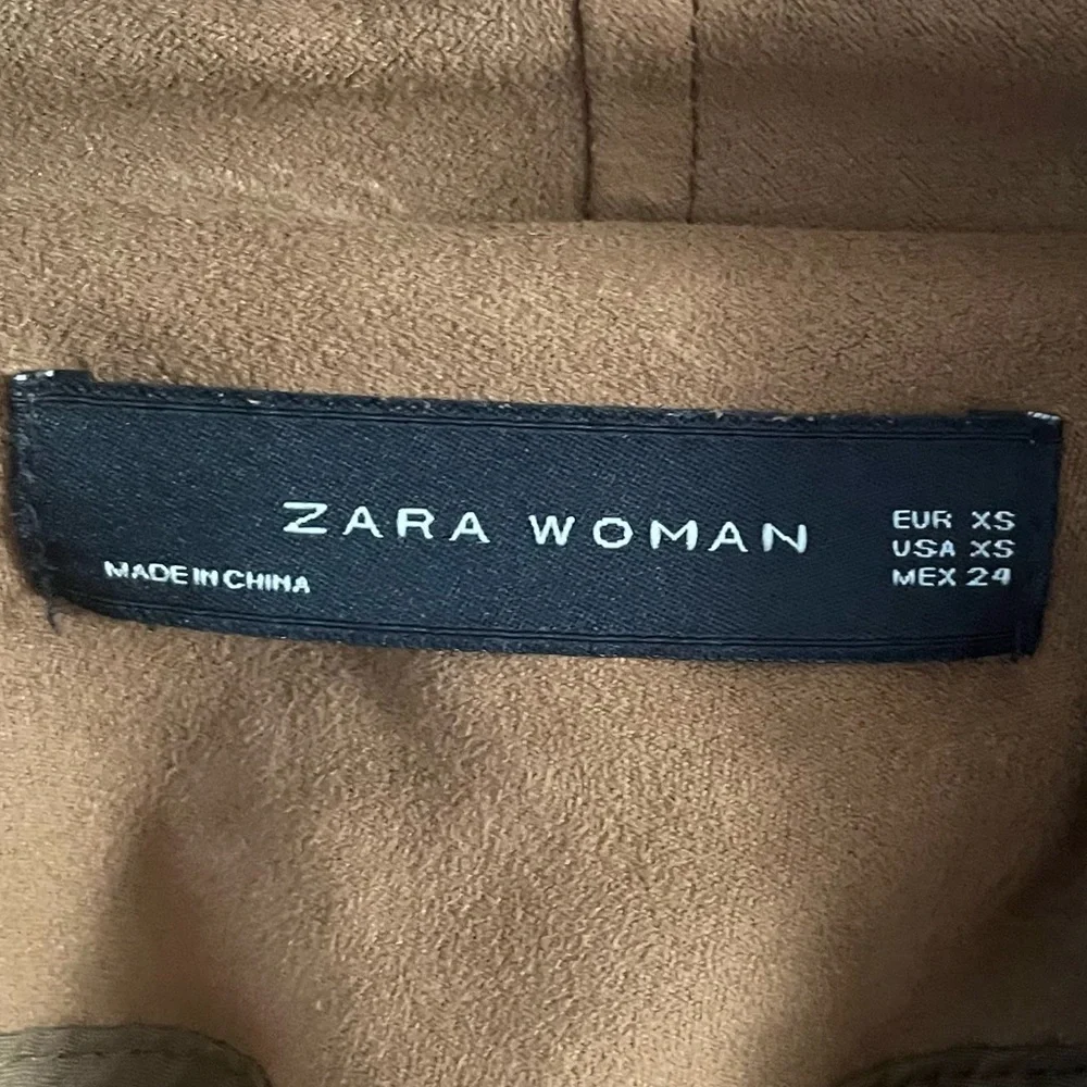 Zara Women Brown Faux Suede Motorcycle Jacket Sz XS
